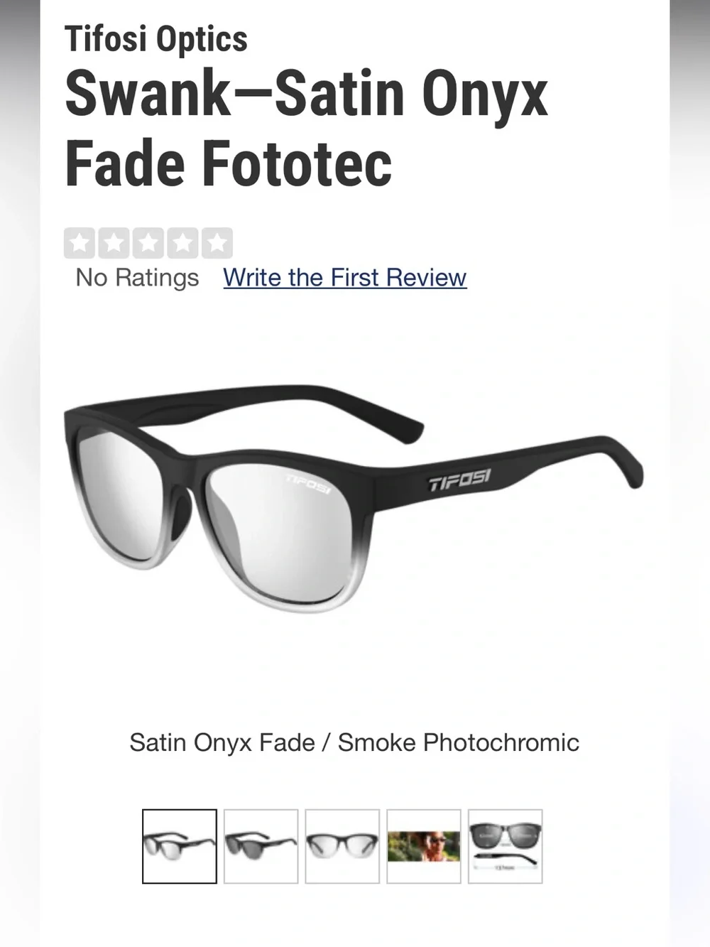 Tifosi Optics Swank Fototec Light Adapting Glasses